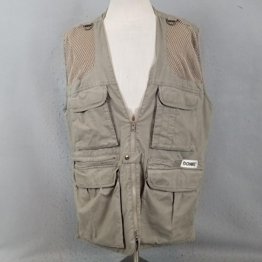 Domke PhoTOGS Vest Mens Large Beige Mesh Multi Pocket Photography Travel Outdoor